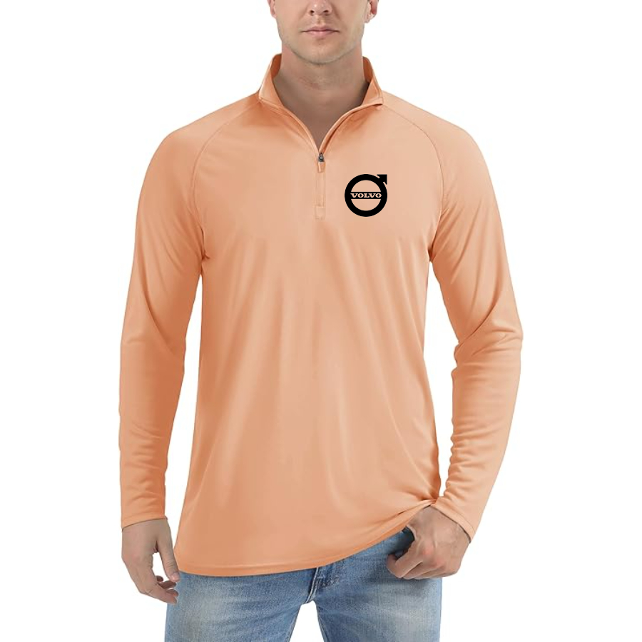 Men’s Volvo Car - Lightweight Quarter-Zip Athletic Shirt – Long Sleeve Polyester Wear