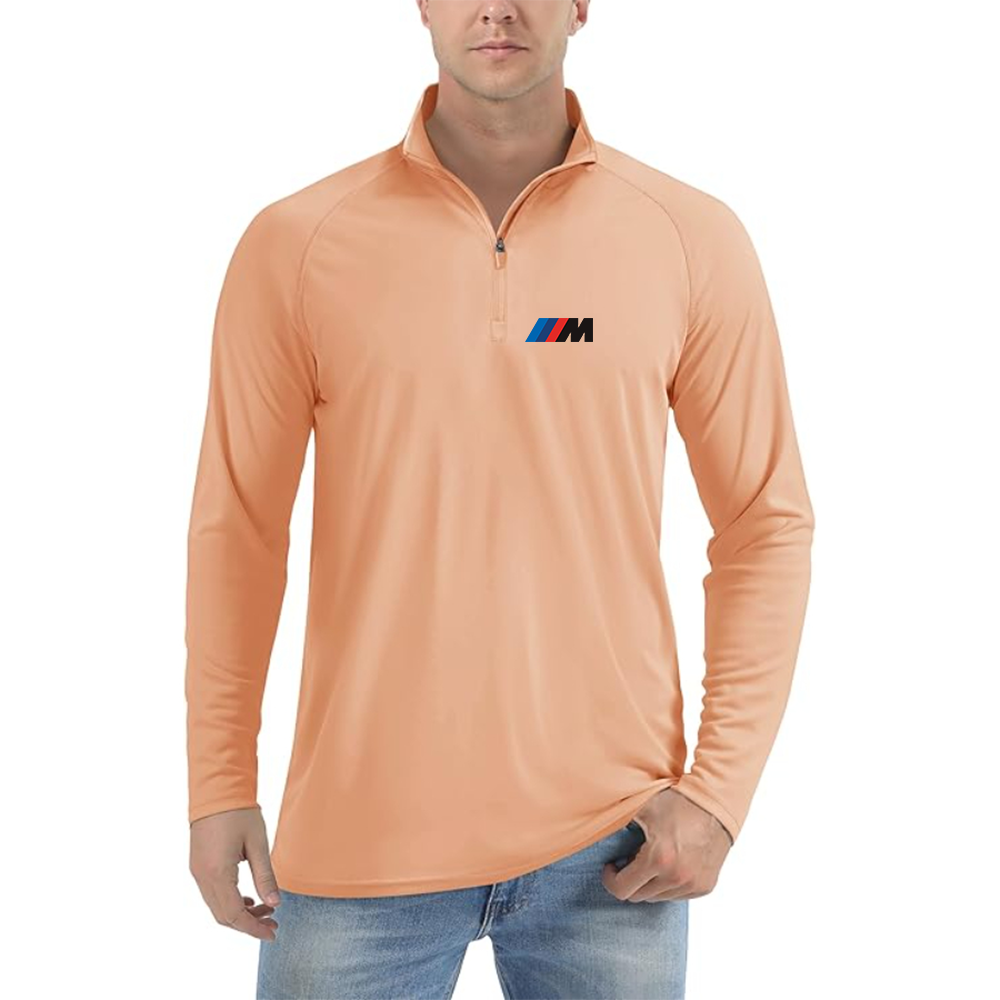 Men's - BMW M - Lightweight Quarter-Zip Athletic Shirt Long Sleeve Performance Wear