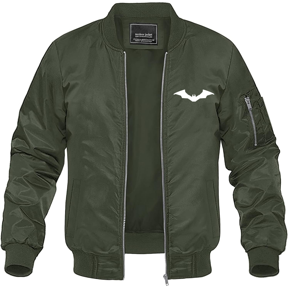 Men's New Batman DC Universe Superhero  Lightweight Bomber Jacket Windbreaker Softshell Varsity Jacket Coat