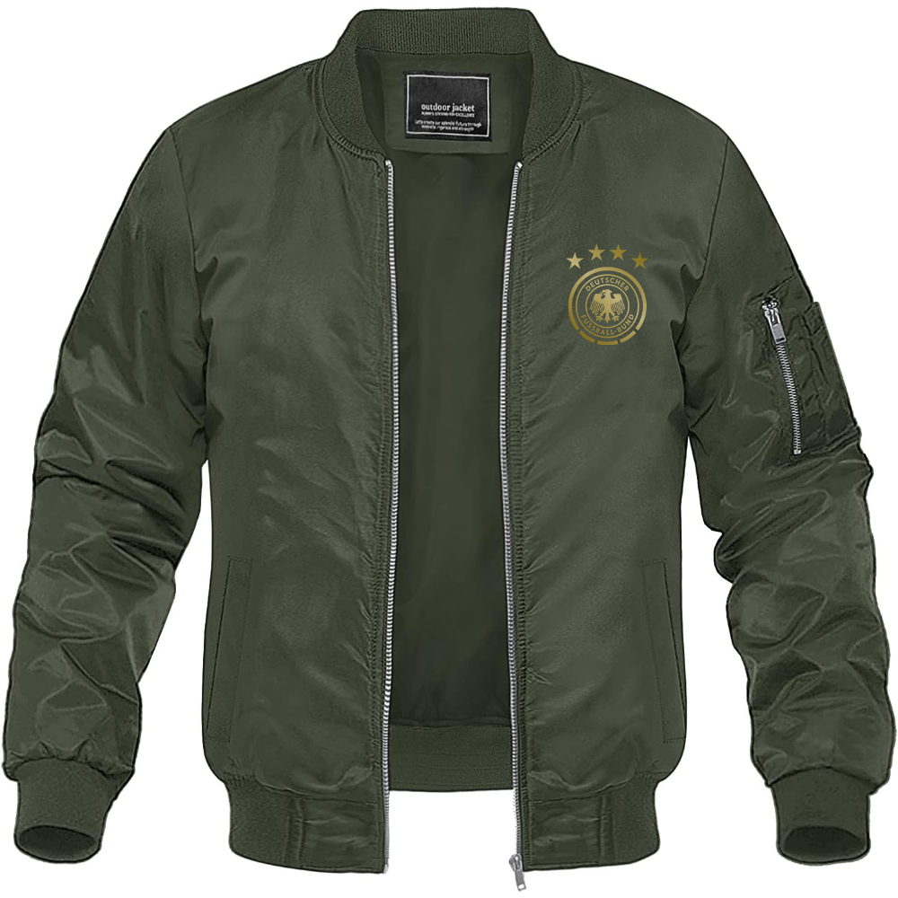 Men's Germany Soccer Lightweight Bomber Jacket Windbreaker Softshell Varsity Jacket Coat