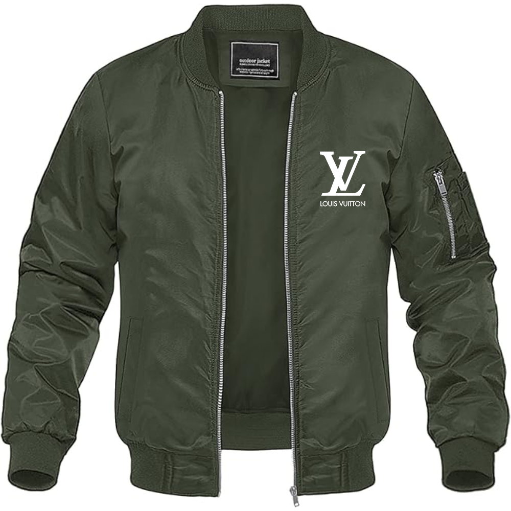 Men's Louis Vuitton Lightweight Bomber Jacket Windbreaker Softshell Varsity Jacket Coat