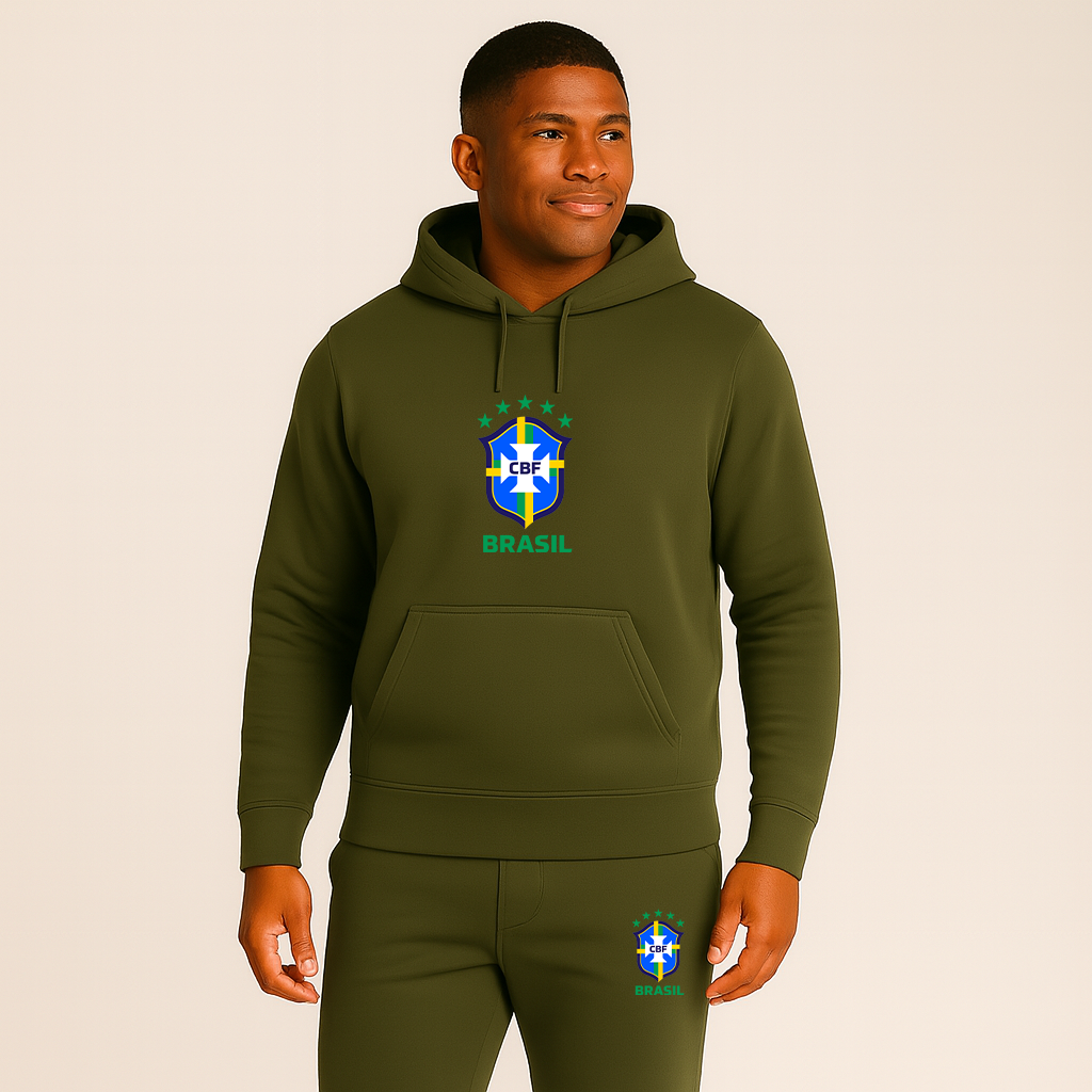 Men's Brasil National Soccer Team Hoodie Joggers Set