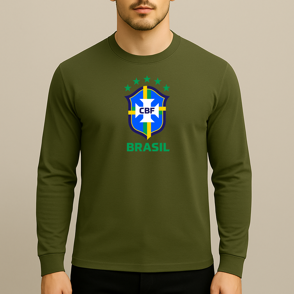 Men's Brasil National Soccer Team Long Sleeve T-Shirt