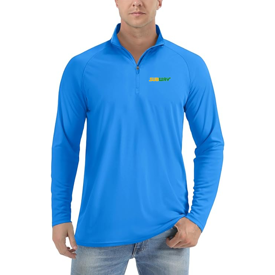 Men's Subway Lightweight Quarter-Zip Athletic Shirt Long Sleeve Polyester Wear