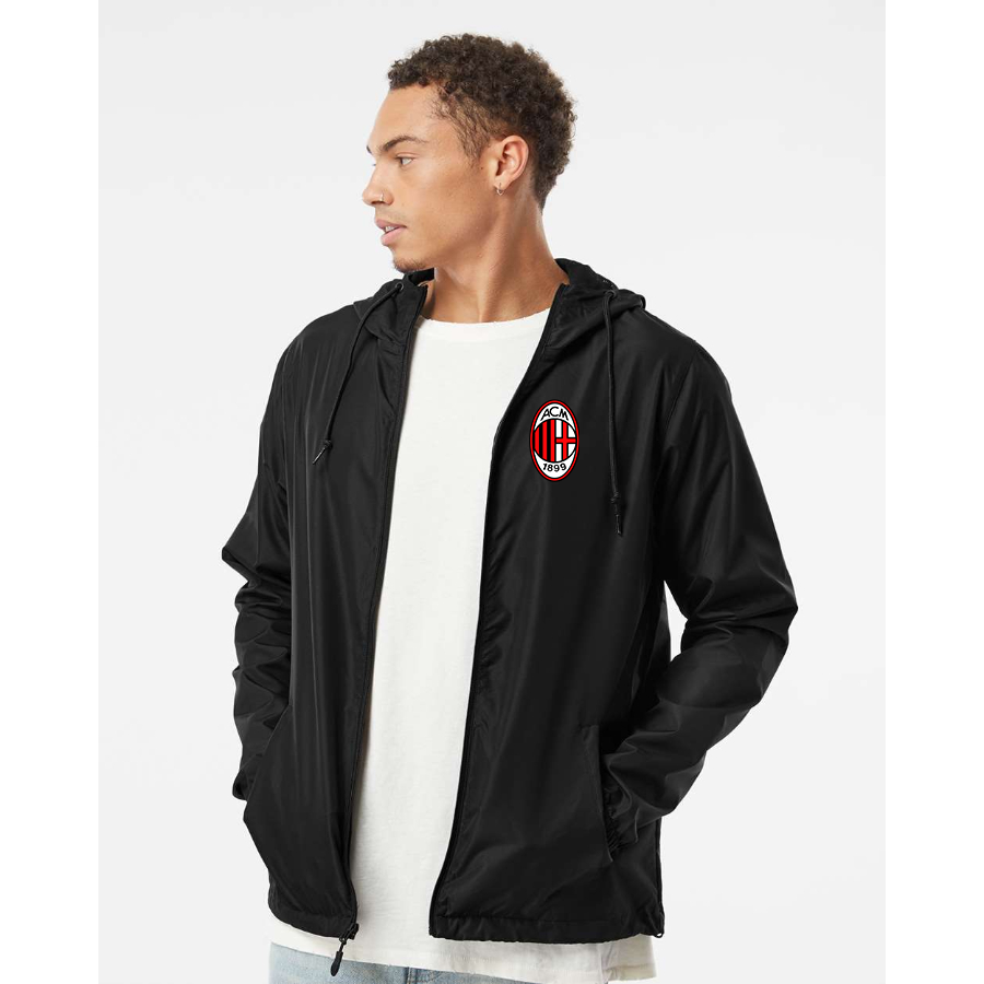 Men’s AC Milan Soccer  - Independent Trading Co. - Lightweight Windbreaker Full-Zip Jacket - EXP54LWZ