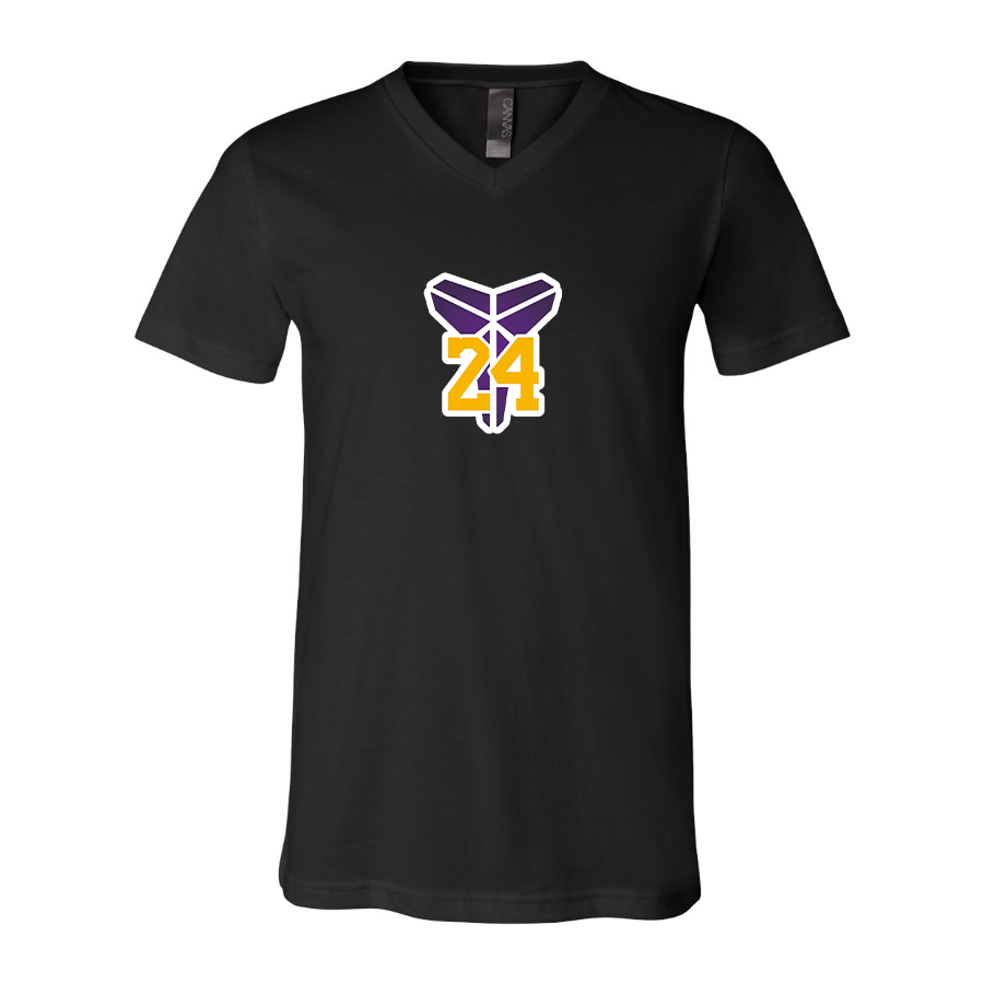 Men's  Kobe Bryant Mamba 24 - BELLA + CANVAS - Jersey V-Neck Tee - 3005