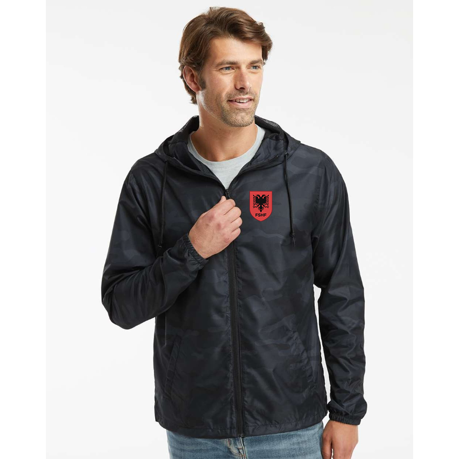 Men’s Albania National Soccer Team - Independent Trading Co. - Lightweight Windbreaker Full-Zip Jacket - EXP54LWZ