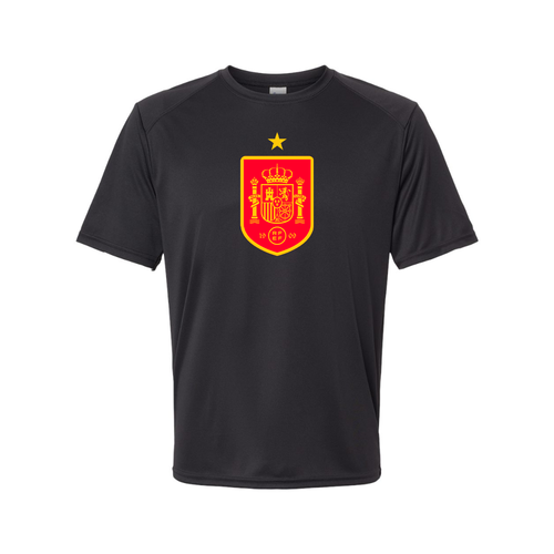 Youth Kids Spain Red Logo National Soccer Team Performance T-Shirt