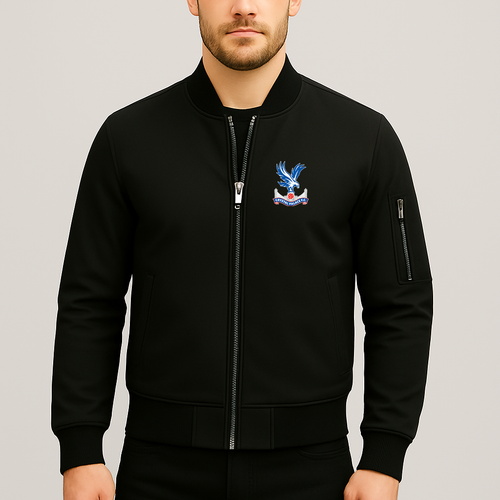 Men's Crystal Palace F.C Lightweight Bomber Jacket Windbreaker Softshell Varsity Jacket Coat