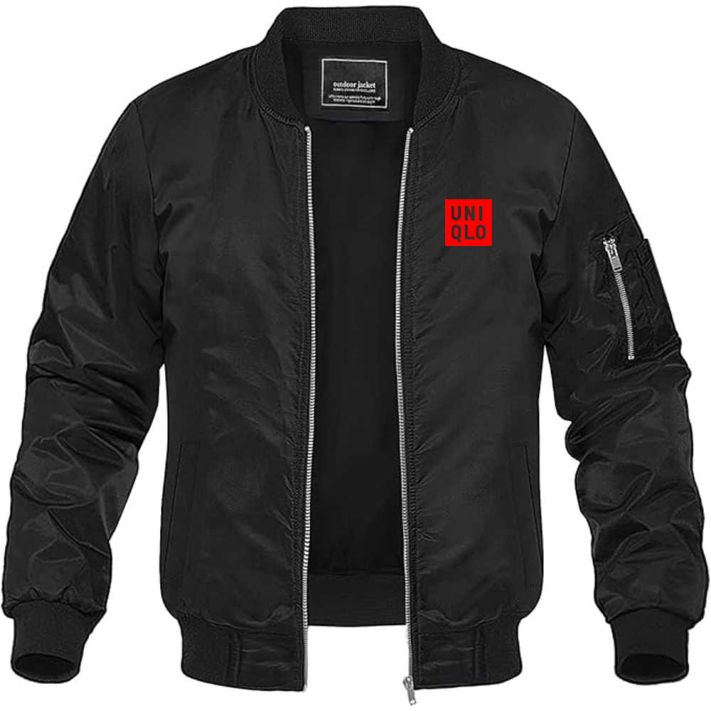 Men's Uniqlo Logo Lightweight Bomber Jacket Windbreaker Softshell Varsity Jacket Coat