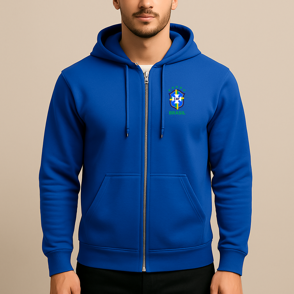 Men's Brasil National Soccer Team Zipper Hoodie