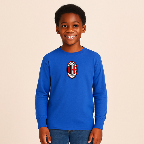 Youth Kids AC Milan Soccer Long Sleeve T-Shirt
