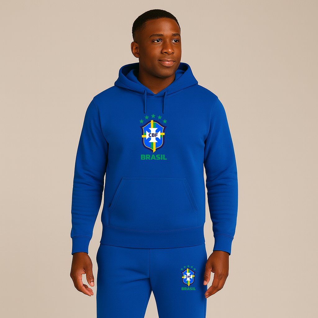 Men's Brasil National Soccer Team Hoodie Joggers Set