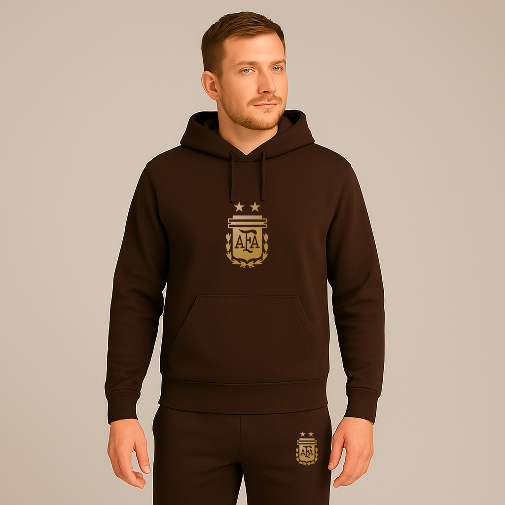 Men's Argentina Soccer Hoodie Joggers Set