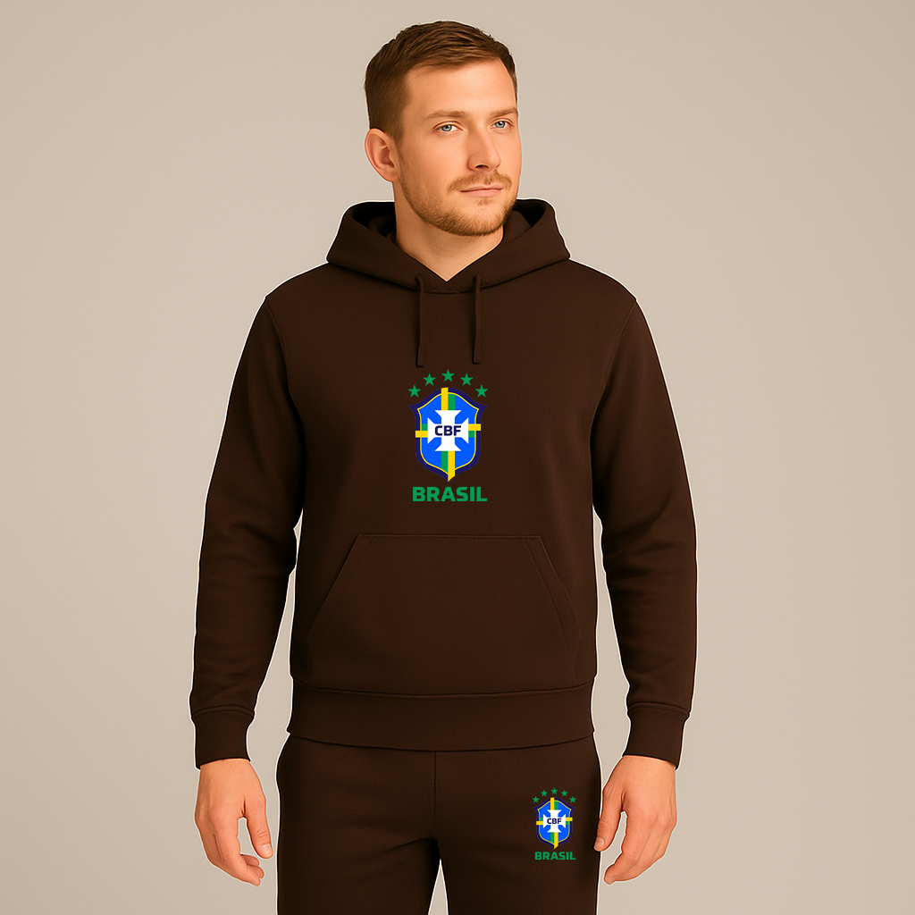 Men's Brasil National Soccer Team Hoodie Joggers Set