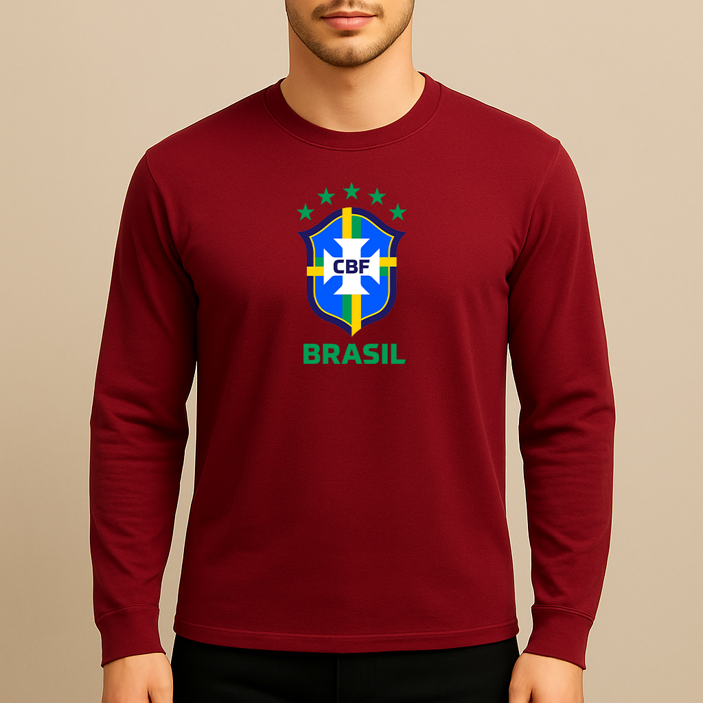 Men's Brasil National Soccer Team Long Sleeve T-Shirt