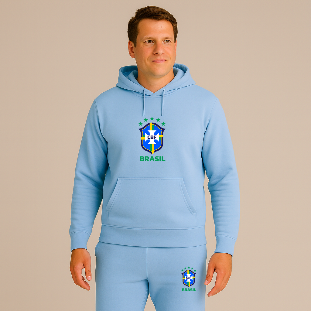 Men's Brasil National Soccer Team Hoodie Joggers Set