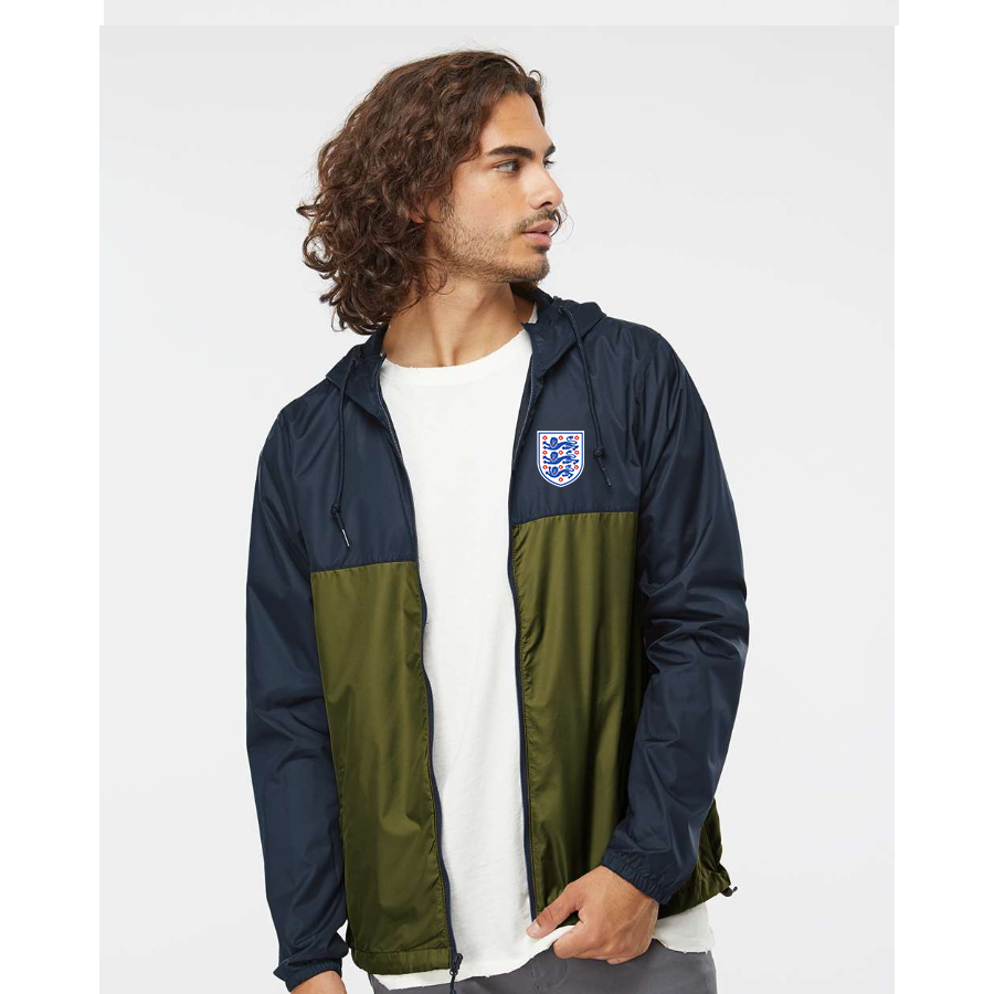 Men’s  England National Football Team - Independent Trading Co. - Lightweight Windbreaker Full-Zip Jacket - EXP54LWZ