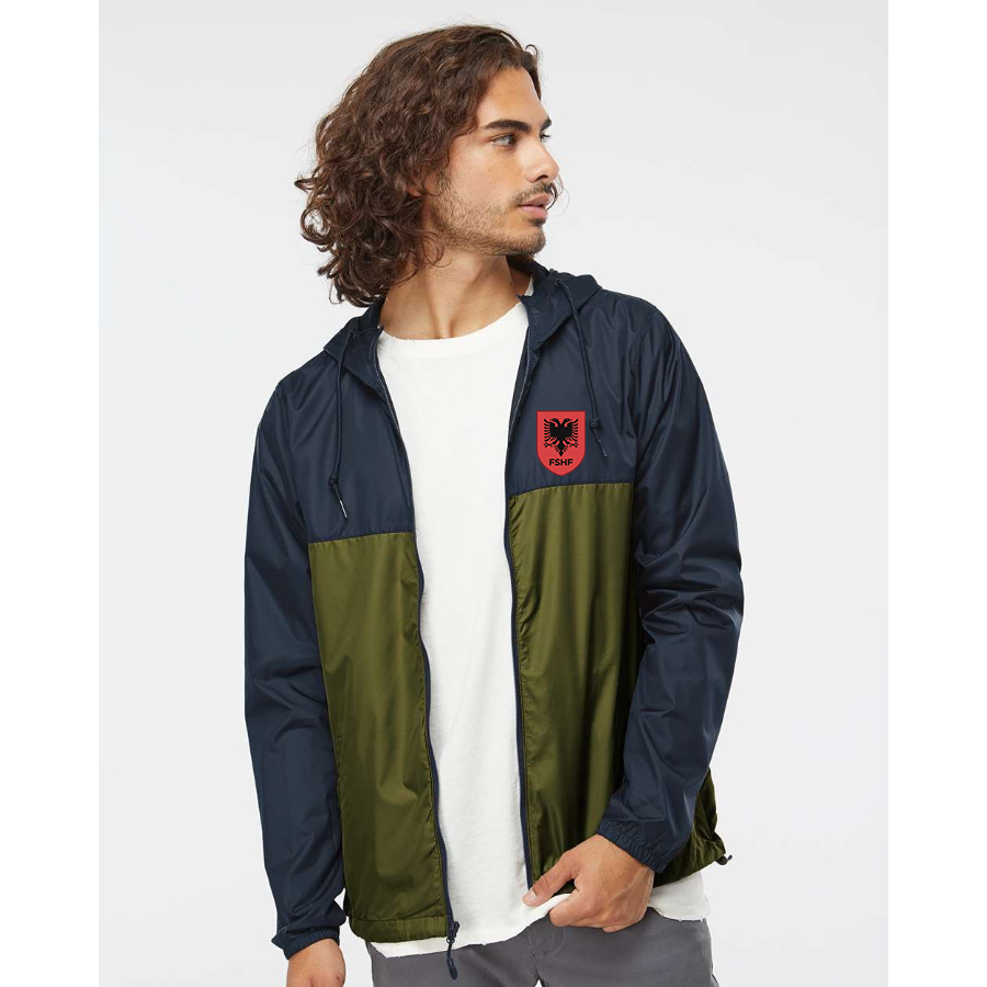 Men’s Albania National Soccer Team - Independent Trading Co. - Lightweight Windbreaker Full-Zip Jacket - EXP54LWZ