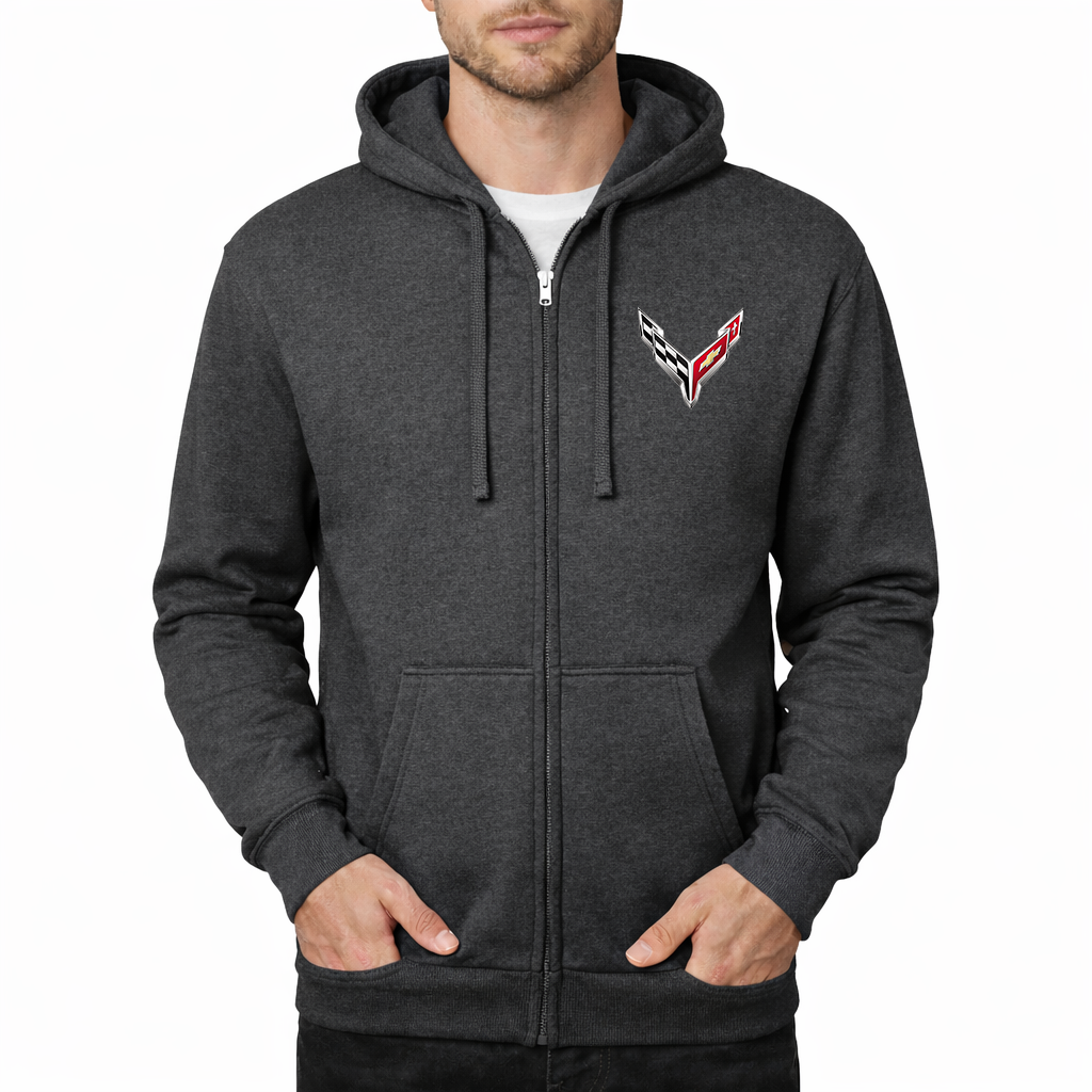 Men's Chevrolet Corvette Car Zipper Hoodie