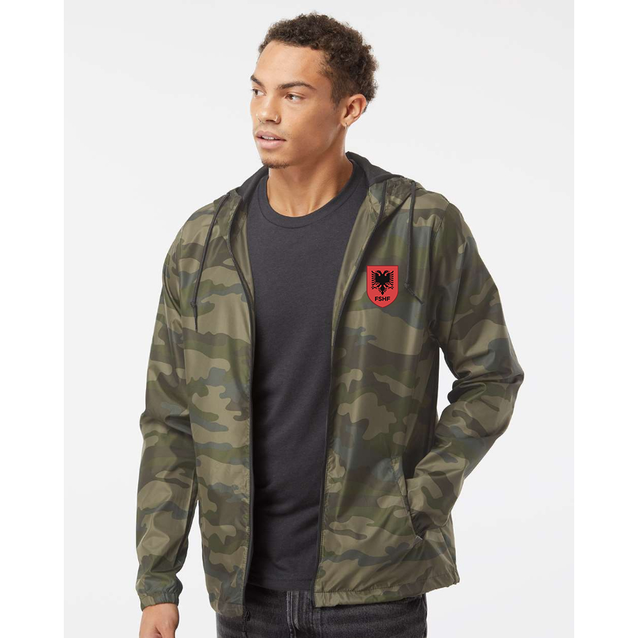 Men’s Albania National Soccer Team - Independent Trading Co. - Lightweight Windbreaker Full-Zip Jacket - EXP54LWZ
