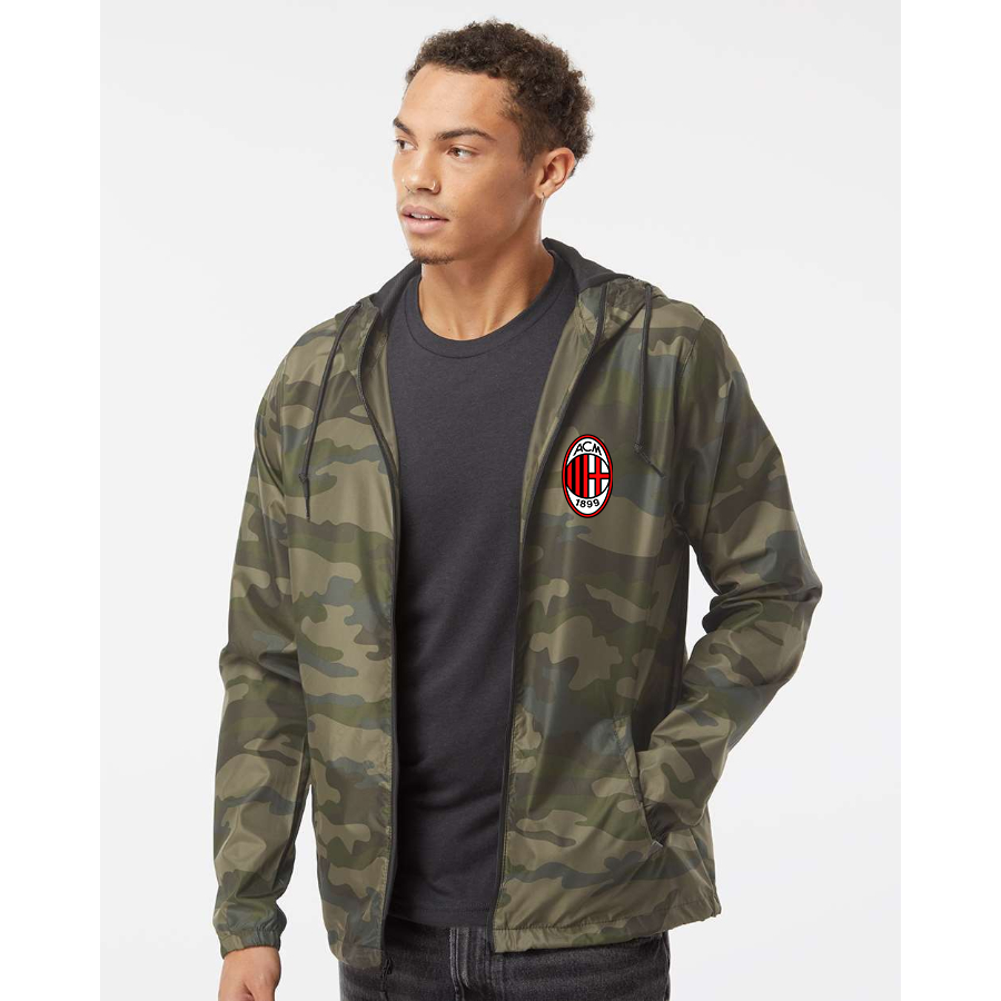 Men’s AC Milan Soccer  - Independent Trading Co. - Lightweight Windbreaker Full-Zip Jacket - EXP54LWZ
