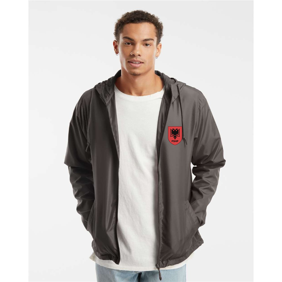 Men’s Albania National Soccer Team - Independent Trading Co. - Lightweight Windbreaker Full-Zip Jacket - EXP54LWZ