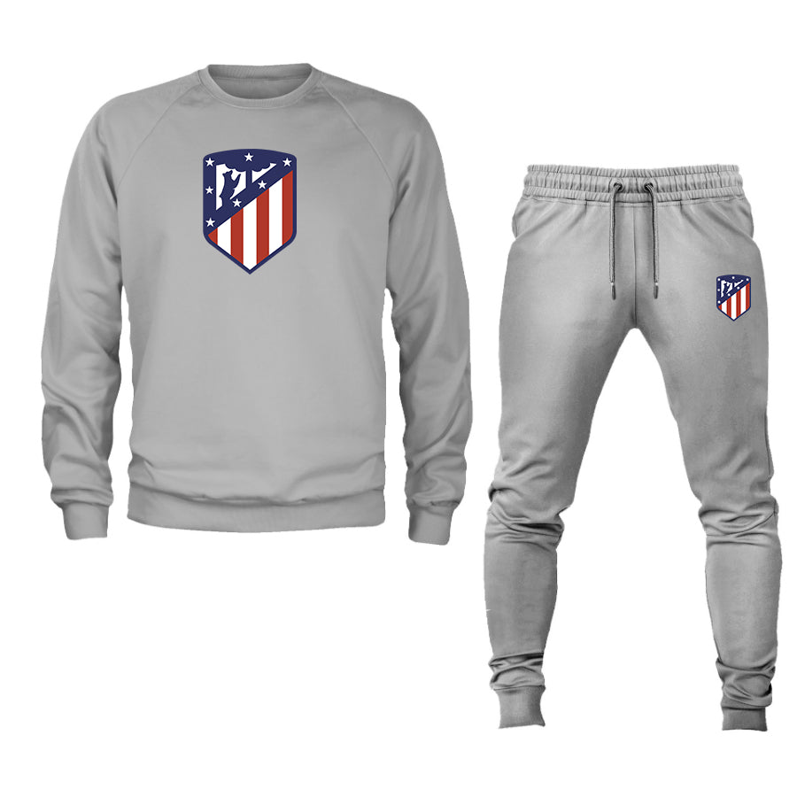 Men's Atletico Madrid FC Logo Crewneck Sweatshirt Joggers Suit