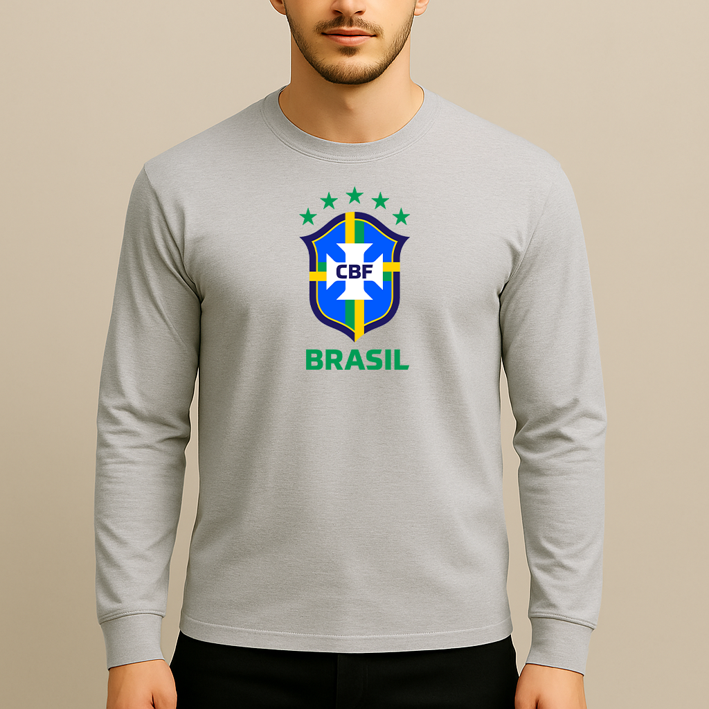 Men's Brasil National Soccer Team Long Sleeve T-Shirt