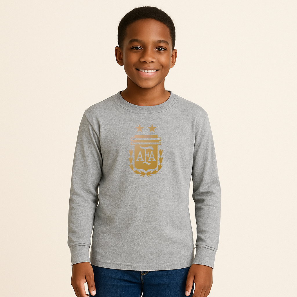 Youth Kids Argentina Soccer Long Sleeve T-Shirt