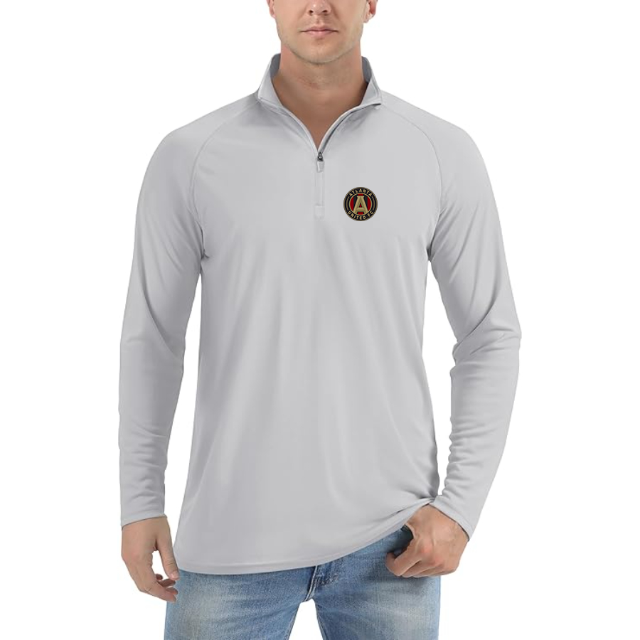 Men’s Atlana United FC  - Lightweight Quarter-Zip Athletic Shirt – Long Sleeve Performance Wear