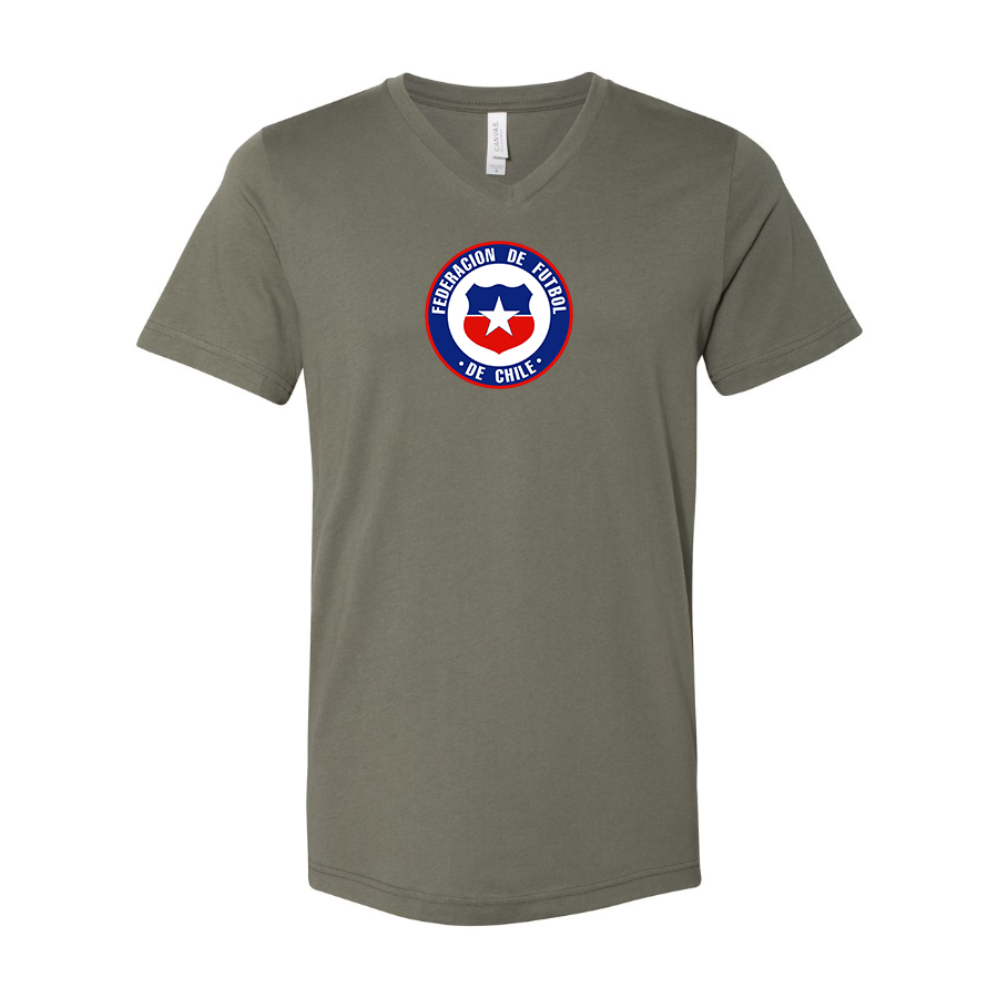 Men’s  Chile National Soccer Team - BELLA + CANVAS - Jersey V-Neck Tee - 3005