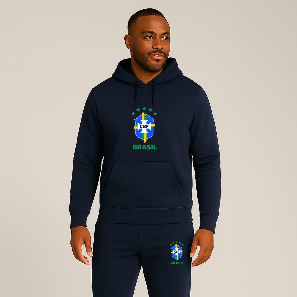 Men's Brasil National Soccer Team Hoodie Joggers Set