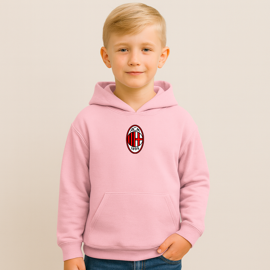 Youth Kids AC Milan Soccer Pullover Hoodie