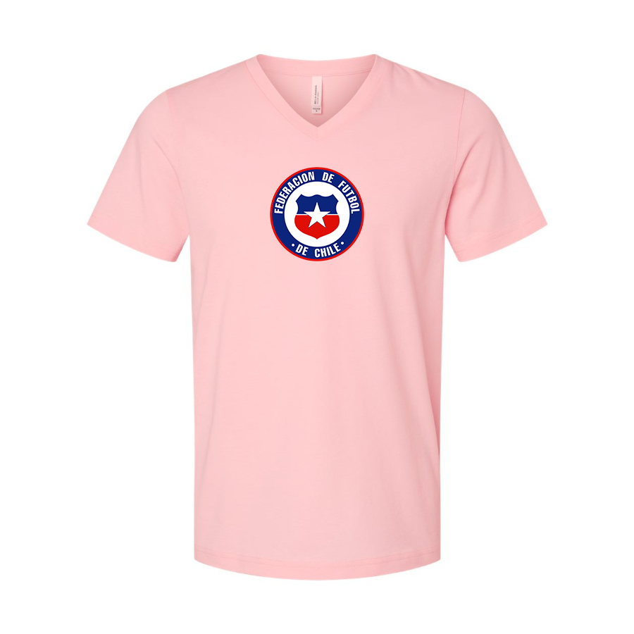 Men’s  Chile National Soccer Team - BELLA + CANVAS - Jersey V-Neck Tee - 3005