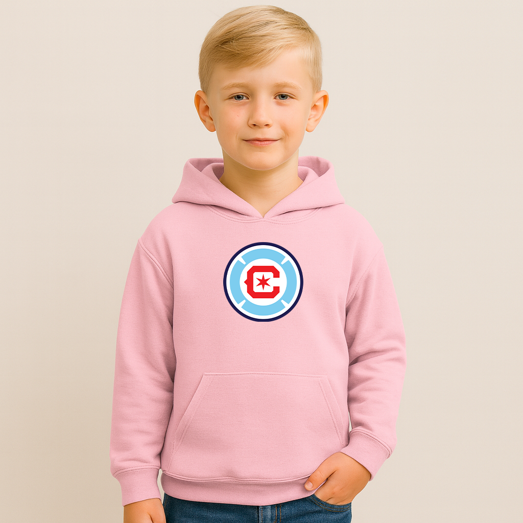 Youth Kids Chicago Fire Soccer Pullover Hoodie