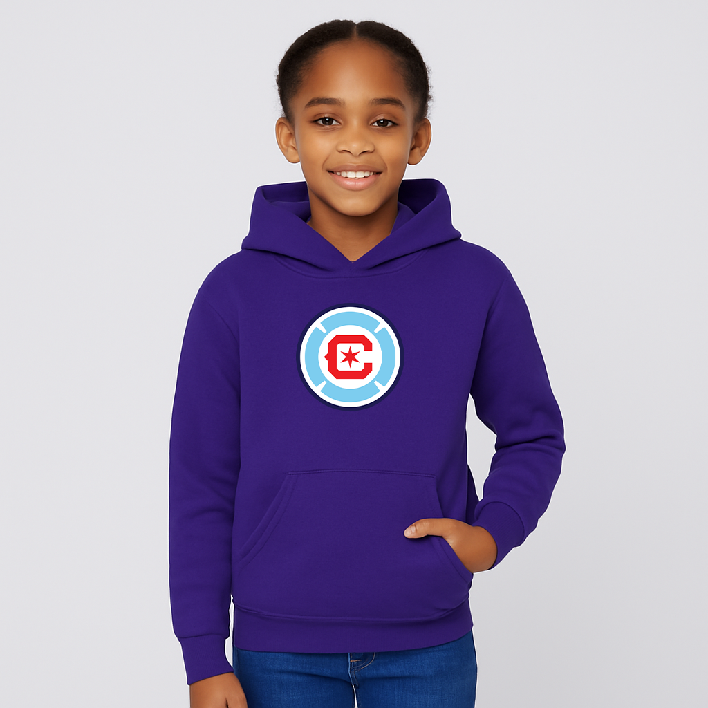 Youth Kids Chicago Fire Soccer Pullover Hoodie