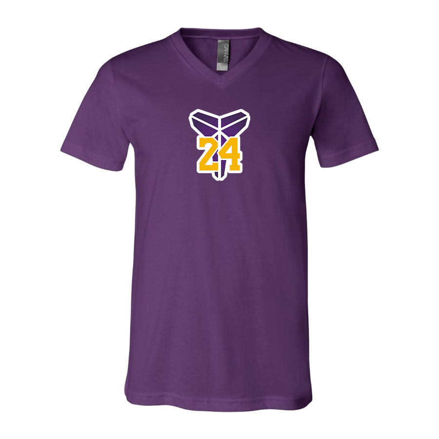 Men's  Kobe Bryant Mamba 24 - BELLA + CANVAS - Jersey V-Neck Tee - 3005