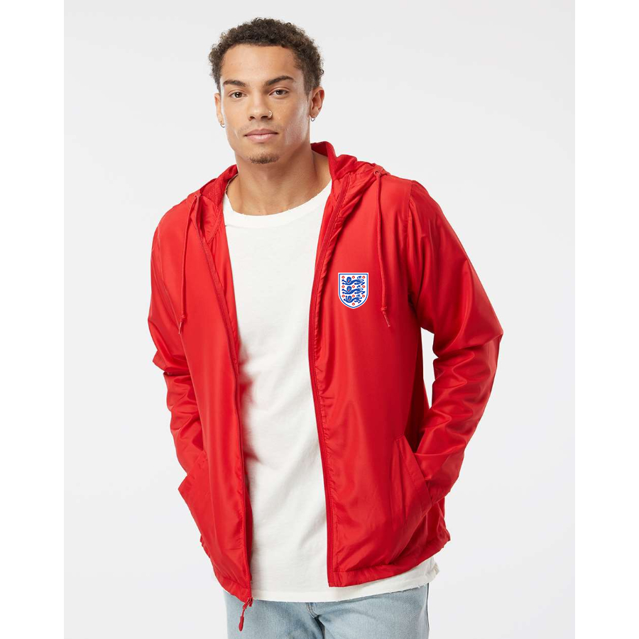 Men’s  England National Football Team - Independent Trading Co. - Lightweight Windbreaker Full-Zip Jacket - EXP54LWZ