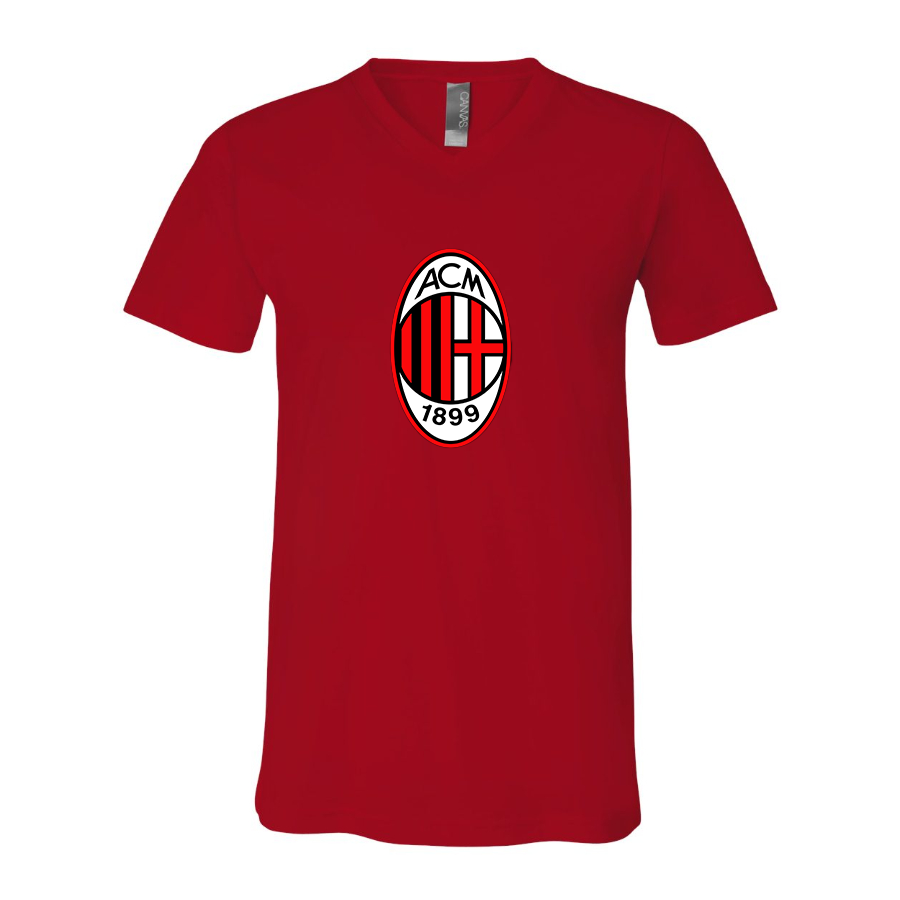 Men’s AC Milan Soccer- BELLA + CANVAS - Jersey V-Neck Tee - 3005