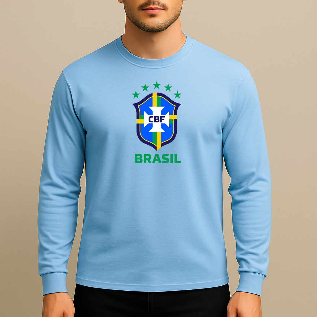 Men's Brasil National Soccer Team Long Sleeve T-Shirt