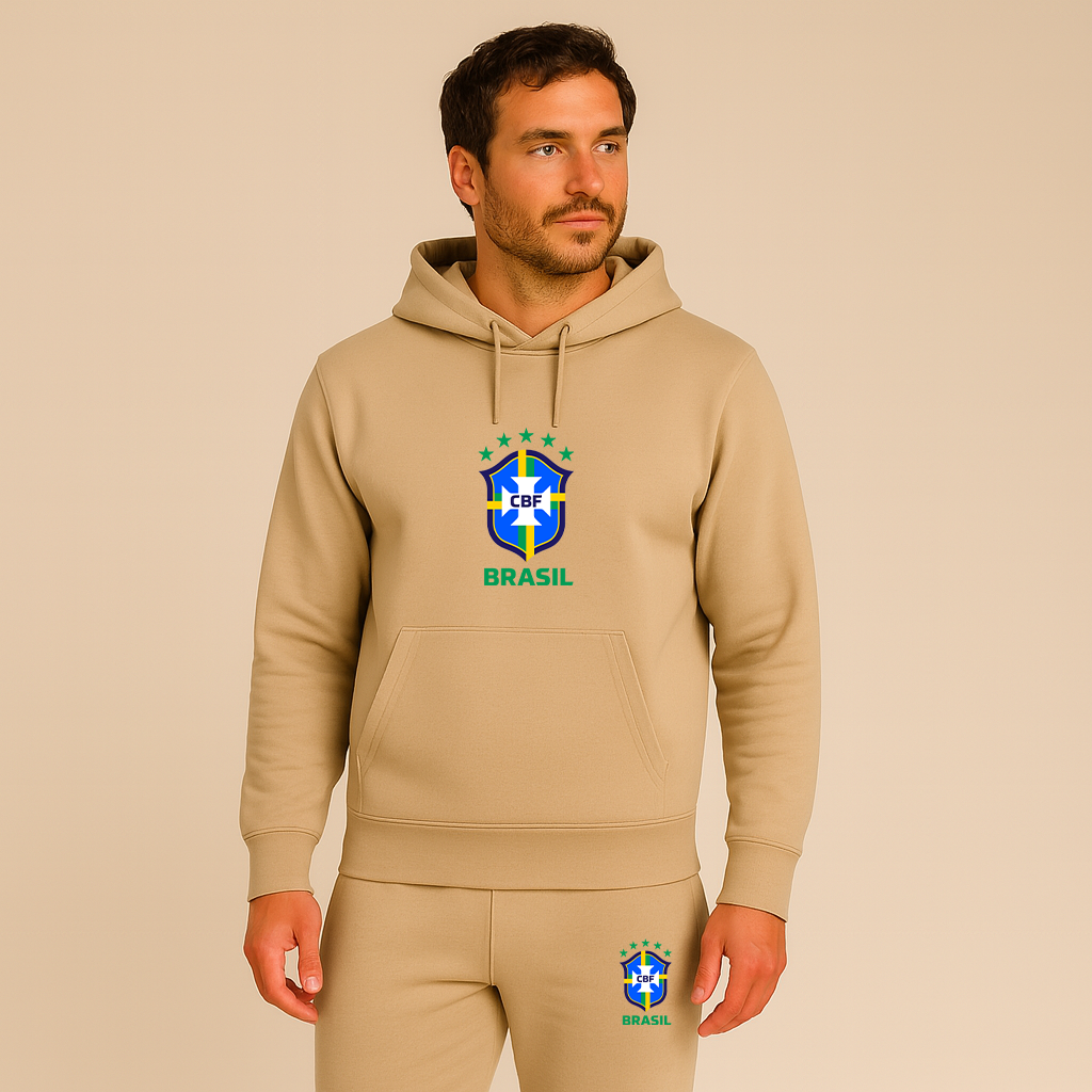 Men's Brasil National Soccer Team Hoodie Joggers Set