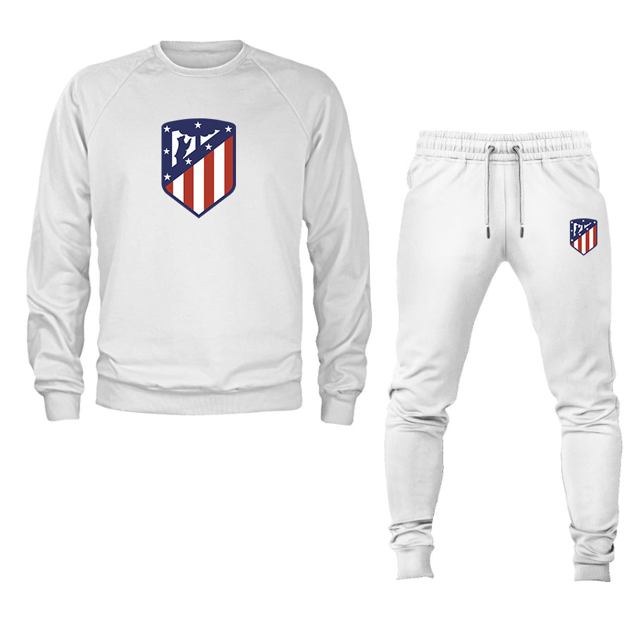 Men's Atletico Madrid FC Logo Crewneck Sweatshirt Joggers Suit
