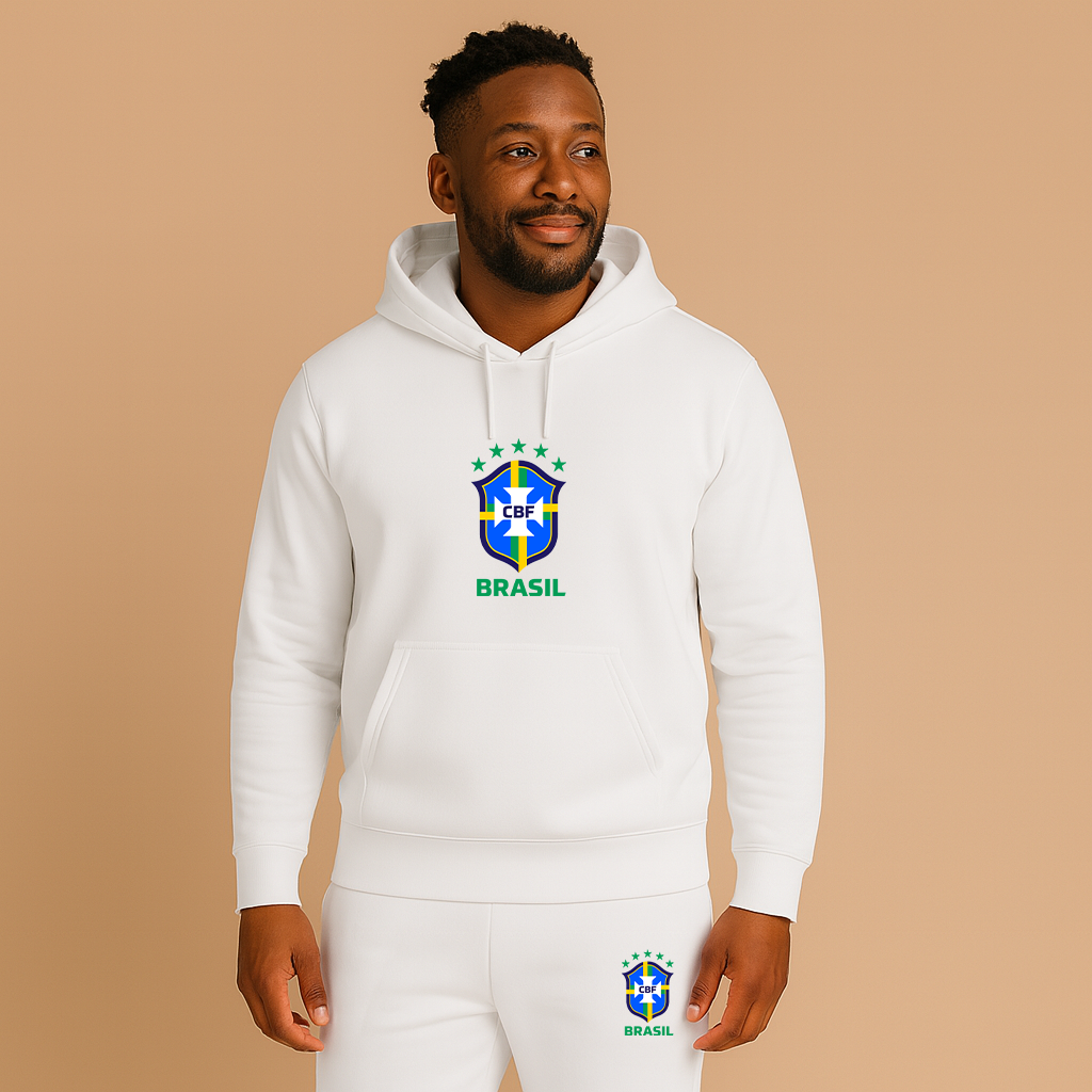 Men's Brasil National Soccer Team Hoodie Joggers Set