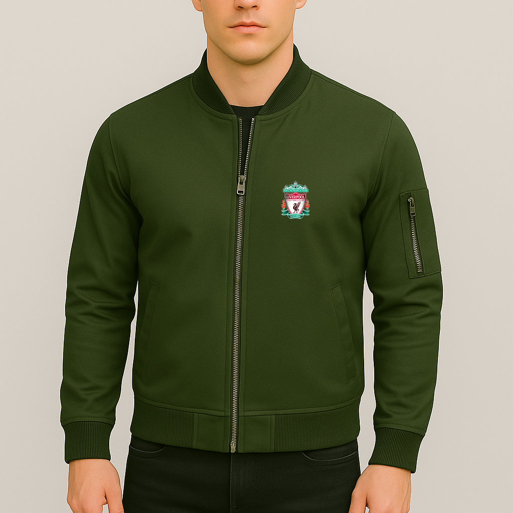 Men's Liverpool Football Club Est.1892 Lightweight Bomber Jacket Windbreaker Softshell Varsity Jacket Coat
