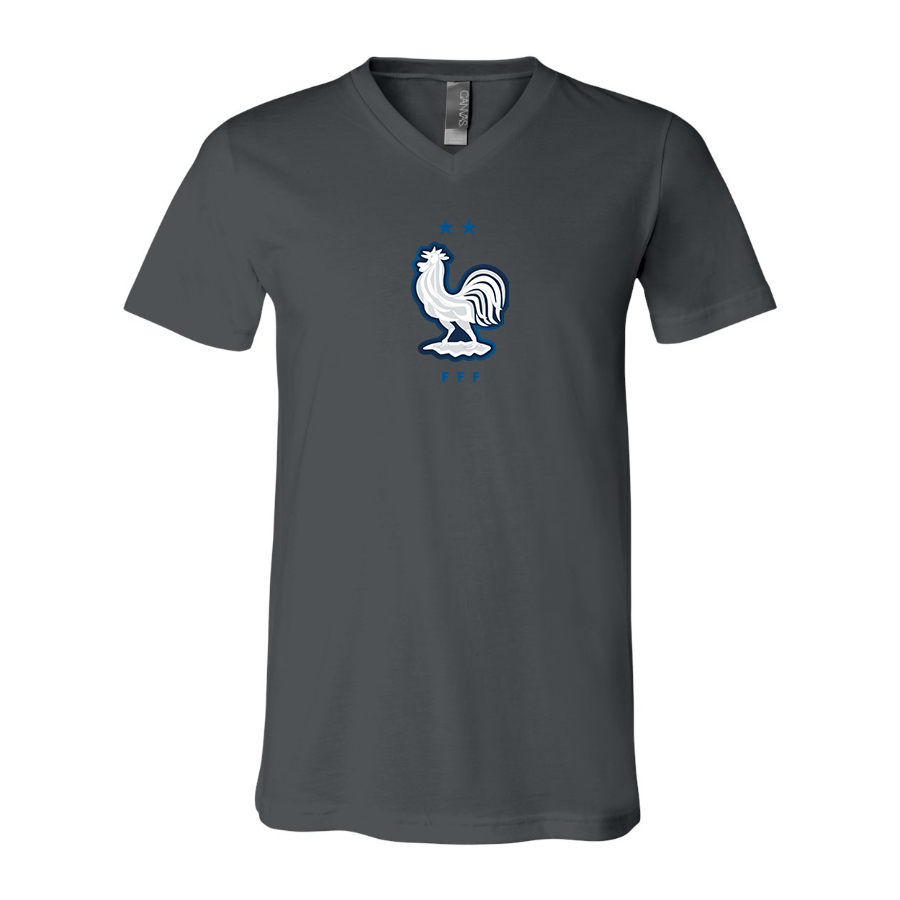 Men’s France National Soccer Team - BELLA + CANVAS - Jersey V-Neck Tee - 3005