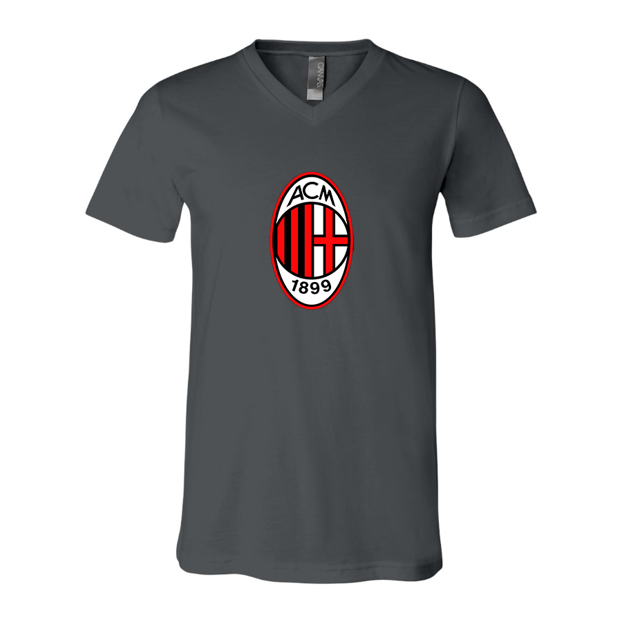 Men’s AC Milan Soccer- BELLA + CANVAS - Jersey V-Neck Tee - 3005