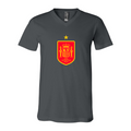 Men’s Spain Red Logo National Soccer Team   - BELLA + CANVAS - Jersey V-Neck Tee - 3005
