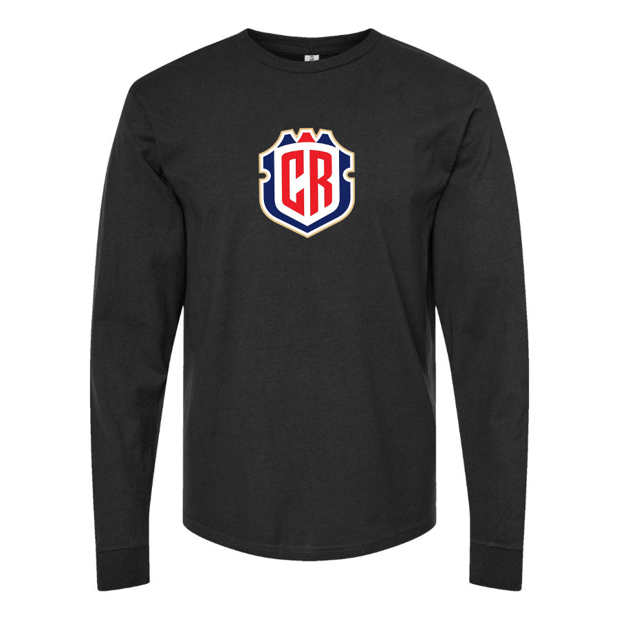 Youth Kids Costa Rica National Soccer Team Long Sleeve T-Shirt