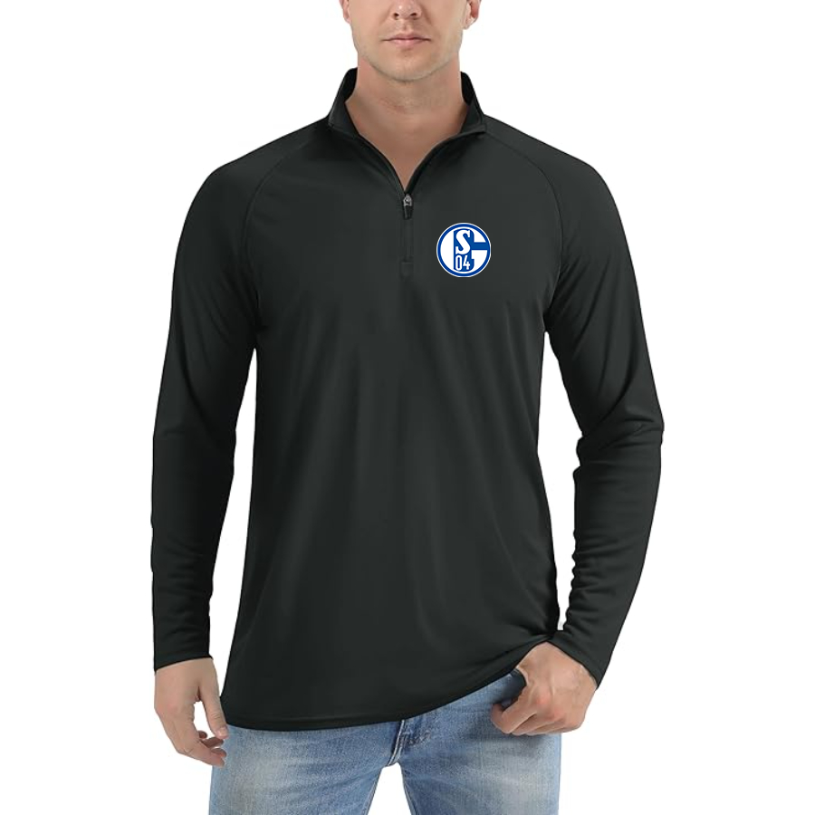Men’s  Schalke 04 FC - Lightweight Quarter-Zip Athletic Shirt – Long Sleeve Performance Wear